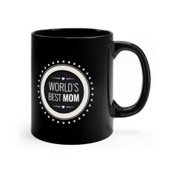 Black Coffee Mug - World's Best Mom Stars Hearts