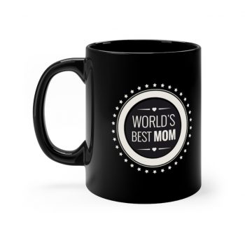 Black Coffee Mug - World's Best Mom Stars Hearts