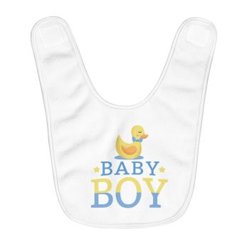 Fleece Baby Bib - Baby Boy Rubber Ducky