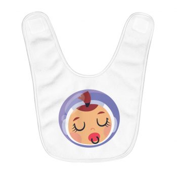 Fleece Baby Bib - Baby Girl Astronaut