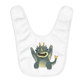 Fleece Baby Bib - Baby Grey Dragon