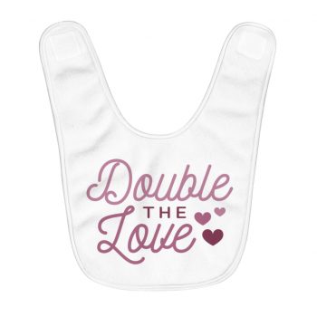 Fleece Baby Bib - Double the Love Baby Girl Pink