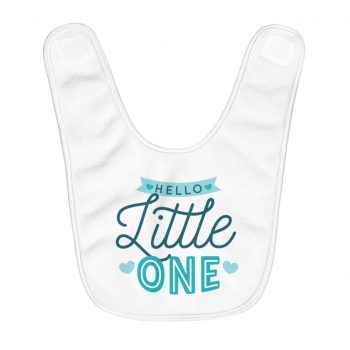 Fleece Baby Bib - Hello Little One Blue