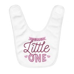 Fleece Baby Bib - Hello Little One Pink