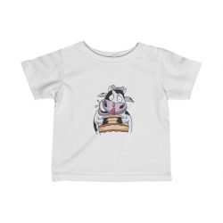 Infant Fine Jersey Tee - Baby One Years Old Cow Birthday Cake