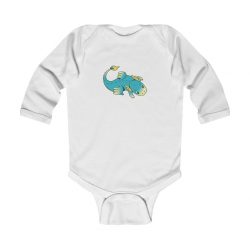 Infant Long Sleeve Body Suit Baby Onesie - Baby Blue Dragon