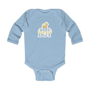 Infant Long Sleeve Body Suit Baby Onesie - Baby Boy Rubber Ducky