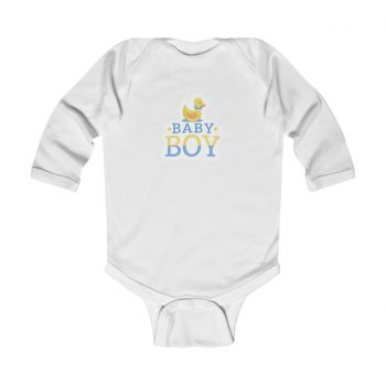 Infant Long Sleeve Body Suit Baby Onesie - Baby Boy Rubber Ducky