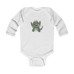 Infant Long Sleeve Body Suit Baby Onesie - Baby Grey Dragon