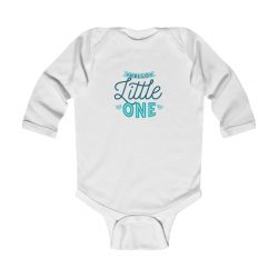 Infant Long Sleeve Body Suit Baby Onesie - Hello Little One Blue