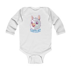 Infant Long Sleeve Body Suit Baby Onesie - I Love My Papa Llama