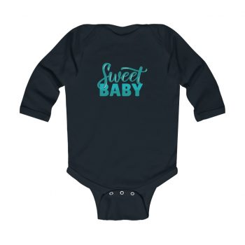 Infant Long Sleeve Body Suit Baby Onesie - Sweet Baby Boy Blue