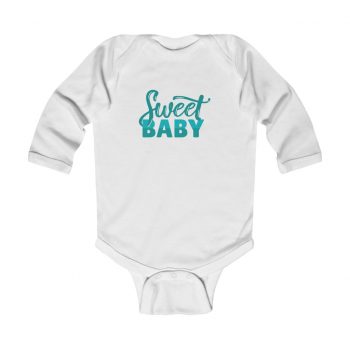 Infant Long Sleeve Body Suit Baby Onesie - Sweet Baby Boy Blue