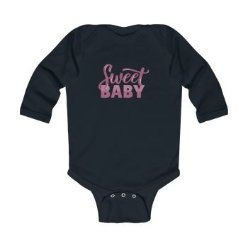 Infant Long Sleeve Body Suit Baby Onesie - Sweet Baby Girl Pink