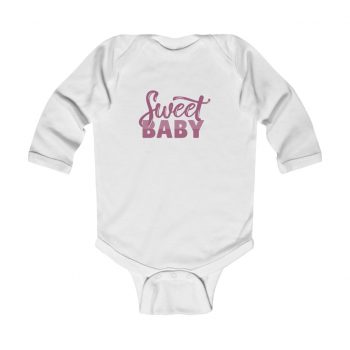 Infant Long Sleeve Body Suit Baby Onesie - Sweet Baby Girl Pink