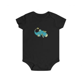 Infant Snap Tee Baby Body Suit Onesie - Baby Blue Dragon