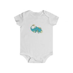 Infant Snap Tee Baby Body Suit Onesie - Baby Blue Dragon