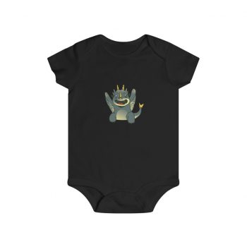 Infant Snap Tee Baby Body Suit Onesie - Baby Grey Dragon