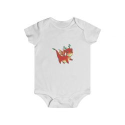 Infant Snap Tee Baby Body Suit Onesie - Baby Red Dragon