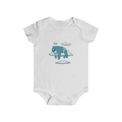 Infant Snap Tee Baby Body Suit Onesie - Baby Sloth Sleeping Blue