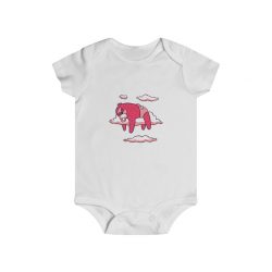 Infant Snap Tee Baby Body Suit Onesie - Baby Sloth Sleeping Pink