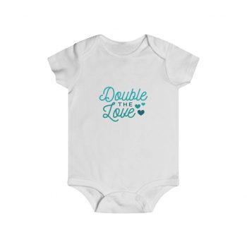 Infant Snap Tee Baby Body Suit Onesie - Double the Love Baby Boy Blue