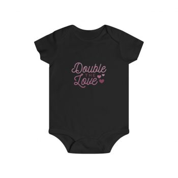 Infant Snap Tee Baby Body Suit Onesie - Double the Love Baby Girl Pink