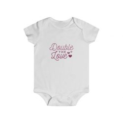 Infant Snap Tee Baby Body Suit Onesie - Double the Love Baby Girl Pink