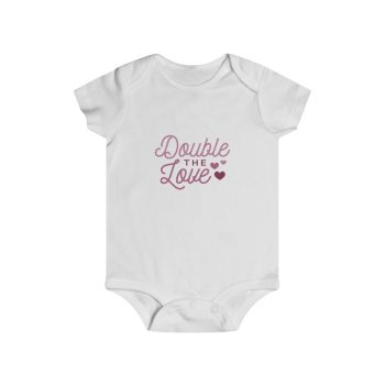 Infant Snap Tee Baby Body Suit Onesie - Double the Love Baby Girl Pink