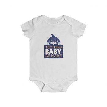 Infant Snap Tee Baby Body Suit Onesie - Teething Baby Beware Shark