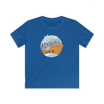 Kids T-Shirt Youth Softstyle - Captain Adorable Ship Boat