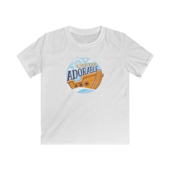 Kids T-Shirt Youth Softstyle - Captain Adorable Ship Boat