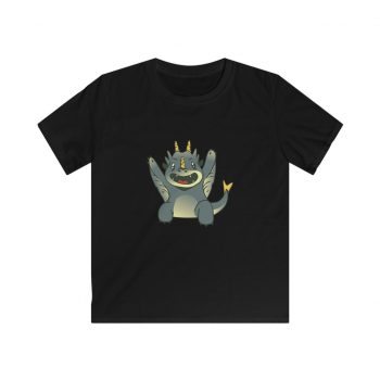 Kids T-Shirt Youth Softstyle - Grey Blue Dragon