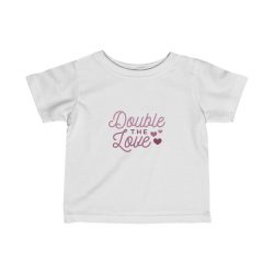 T-Shirt Infant Fine Jersey Tee - Double the Love Baby Girl Pink