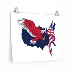 Wall Art Posters Prints - American Eagle USA Map Flag