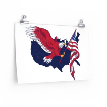 Wall Art Posters Prints - American Eagle USA Map Flag