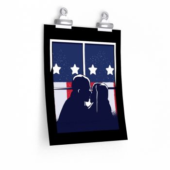 Wall Art Posters Prints - American Flag Kiss Window