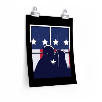 Wall Art Posters Prints - American Flag Kiss Window