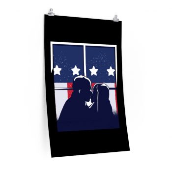 Wall Art Posters Prints - American Flag Kiss Window