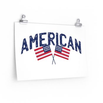 Wall Art Posters Prints - American Two USA Flags