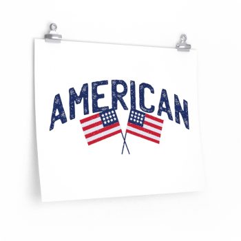 Wall Art Posters Prints - American Two USA Flags