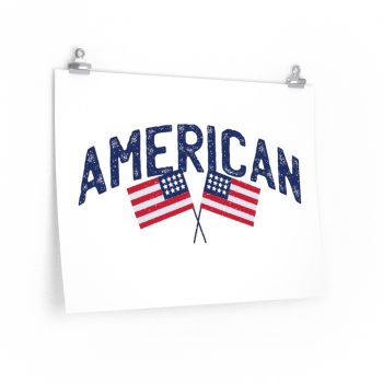 Wall Art Posters Prints - American Two USA Flags