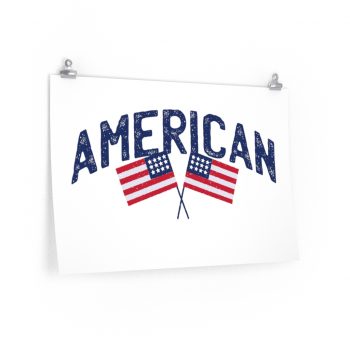 Wall Art Posters Prints - American Two USA Flags