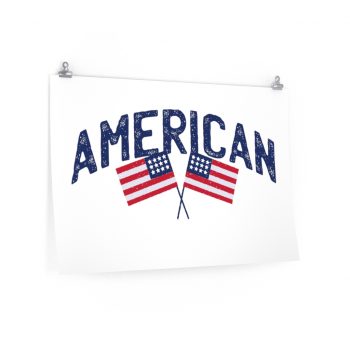 Wall Art Posters Prints - American Two USA Flags