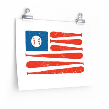 Wall Art Posters Prints - Baseball American Flag