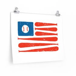 Wall Art Posters Prints - Baseball American Flag