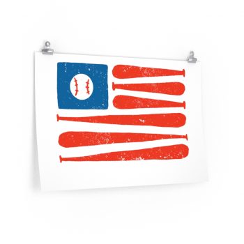 Wall Art Posters Prints - Baseball American Flag