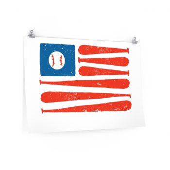 Wall Art Posters Prints - Baseball American Flag