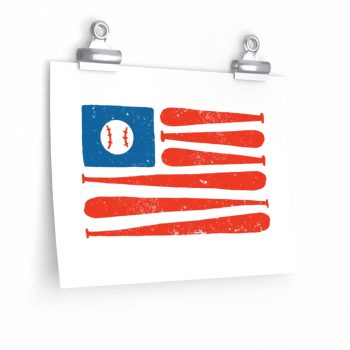 Wall Art Posters Prints - Baseball American Flag