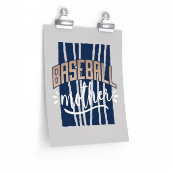 Wall Art Posters Prints - Baseball Mother Grey